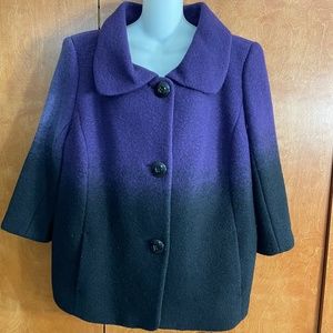 Classiques Entier 3/4 sleeve ombre purple and black wool jacket